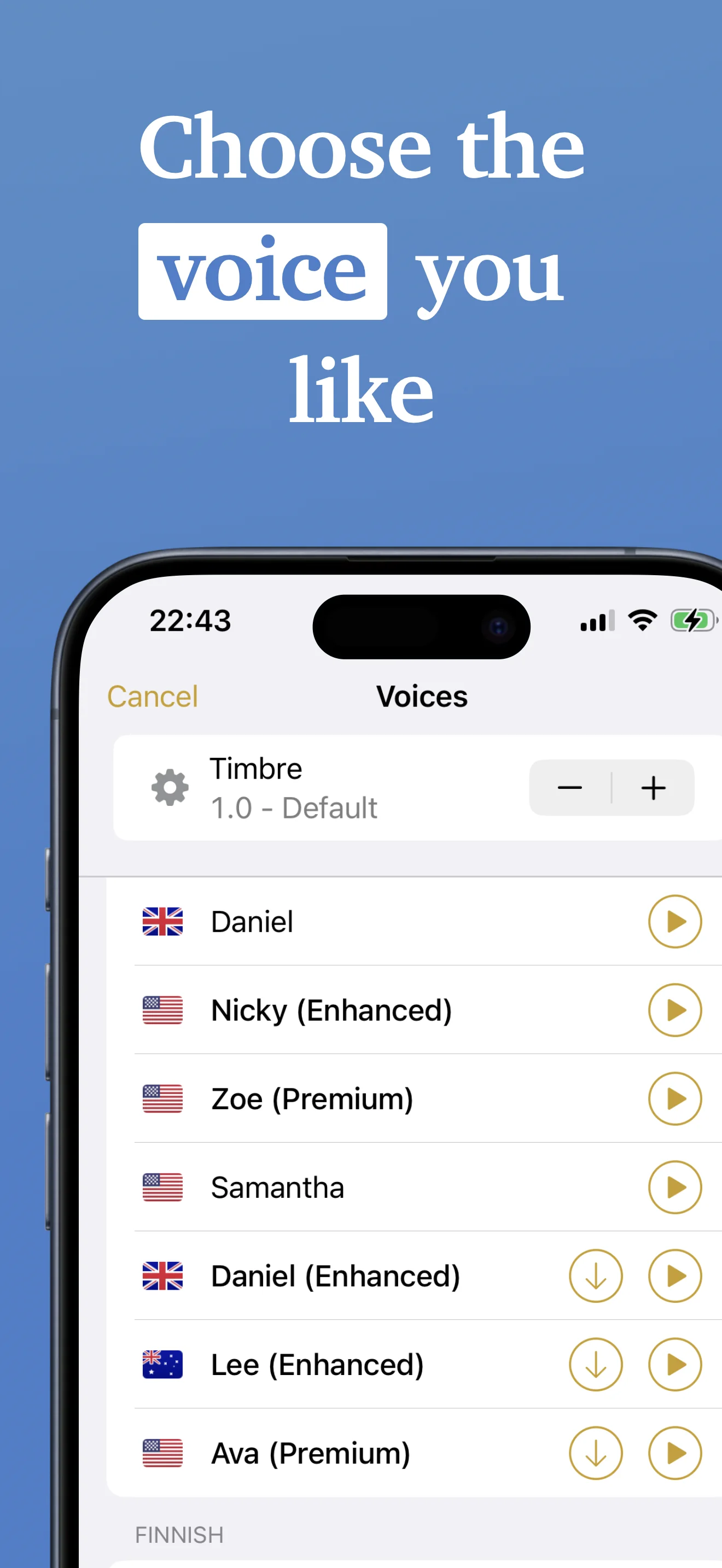 Choose the voice you like